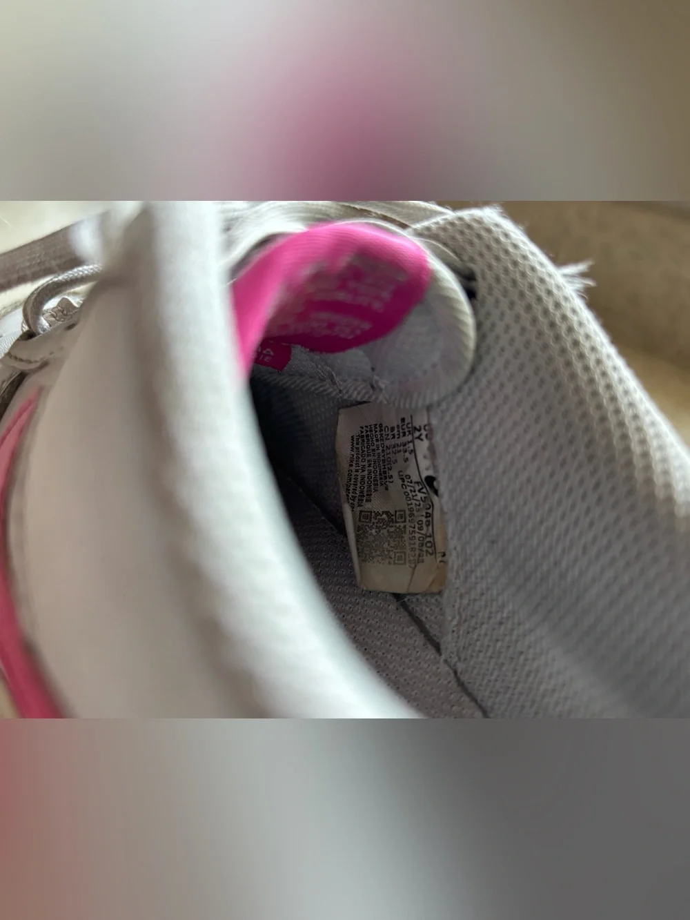Nike Kids Shoes Air Force 1 Pink and White Kids Sneakers - Girls Size 2
